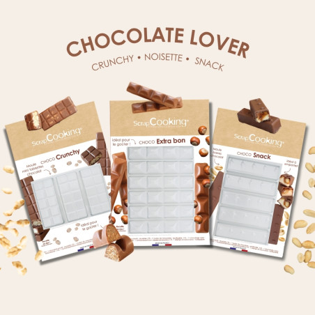 Pack chocolate lover : Barres chocolatées crunchy, noisette et snack