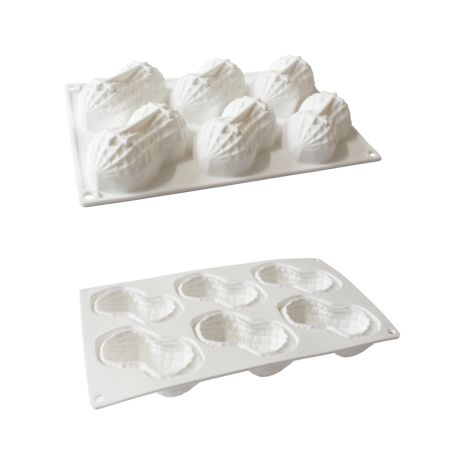 Trompe-l’œil peanut silicone mould - 6 cavities