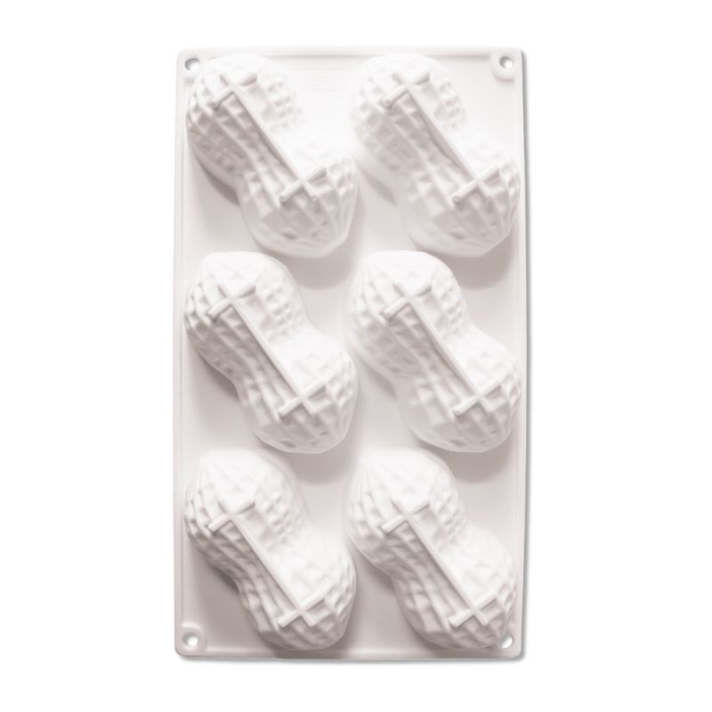 Trompe-l’œil peanut silicone mould - 6 cavities