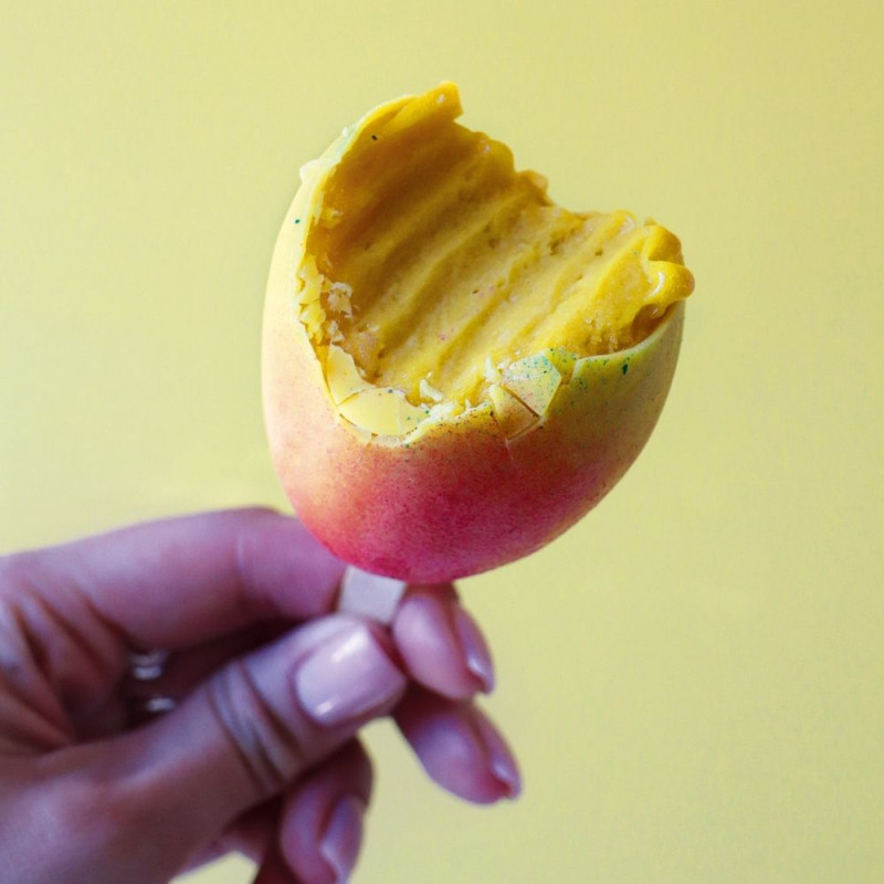Mango trompe l’oeil ice cut-out detail - ScrapCooking®