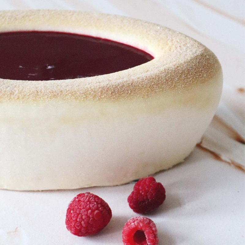 Gros plan entremets framboise Barquette - ScrapCooking
