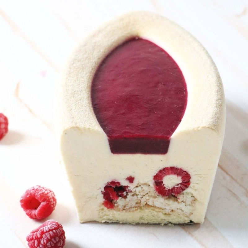 Découpe profil entremets framboise Barquette - ScrapCooking