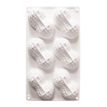 Pack gâteaux trompe l'œil cacahuète : Moule en silicone pour 6 cacahuètes