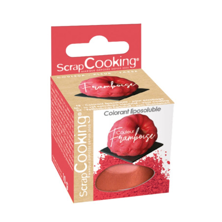 Pack gâteaux trompe l'œil framboise : Colorant liposoluble pour chocolat blanc : Couleur framboise
