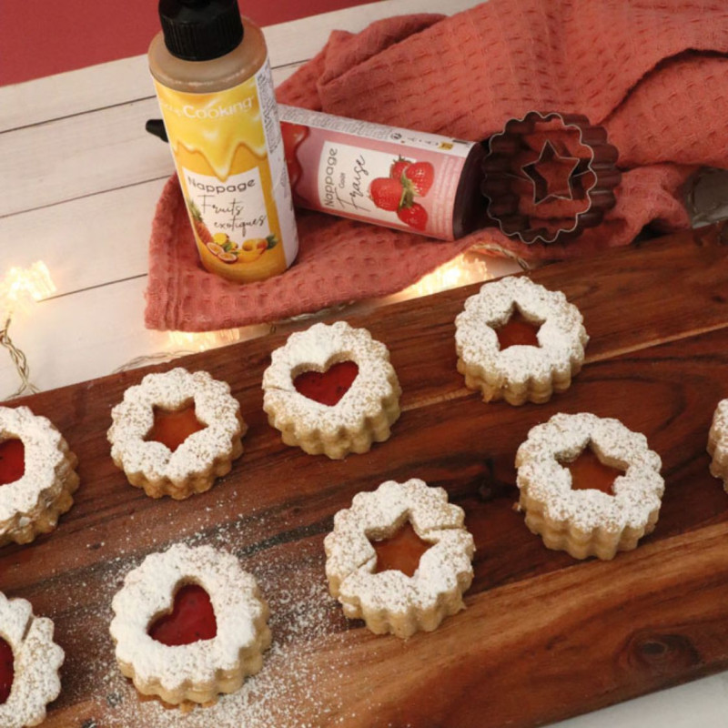 4 découpoirs Linzer de noel biscuits fraise - ScrapCooking