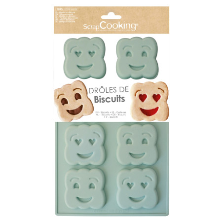 Pack essentiels du goûter : Moule silicone biscuit smiley