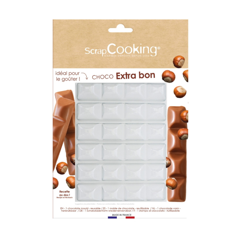 Pack chocolate lover : Moule barres de chocolat fourrées de pâte de noisette