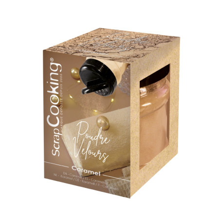 Pack bûche barquette XXL : Décoration poudre velour Caramel