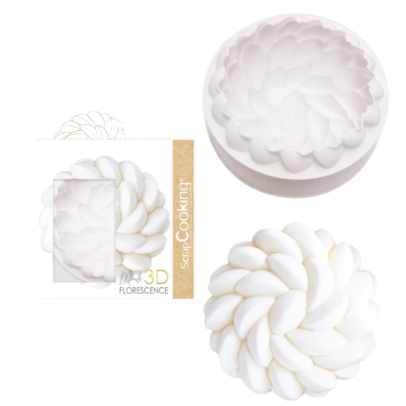 Pack entremets 3D façon Saint Honoré : Moule silicone pour entremet à relief Florescence 3D