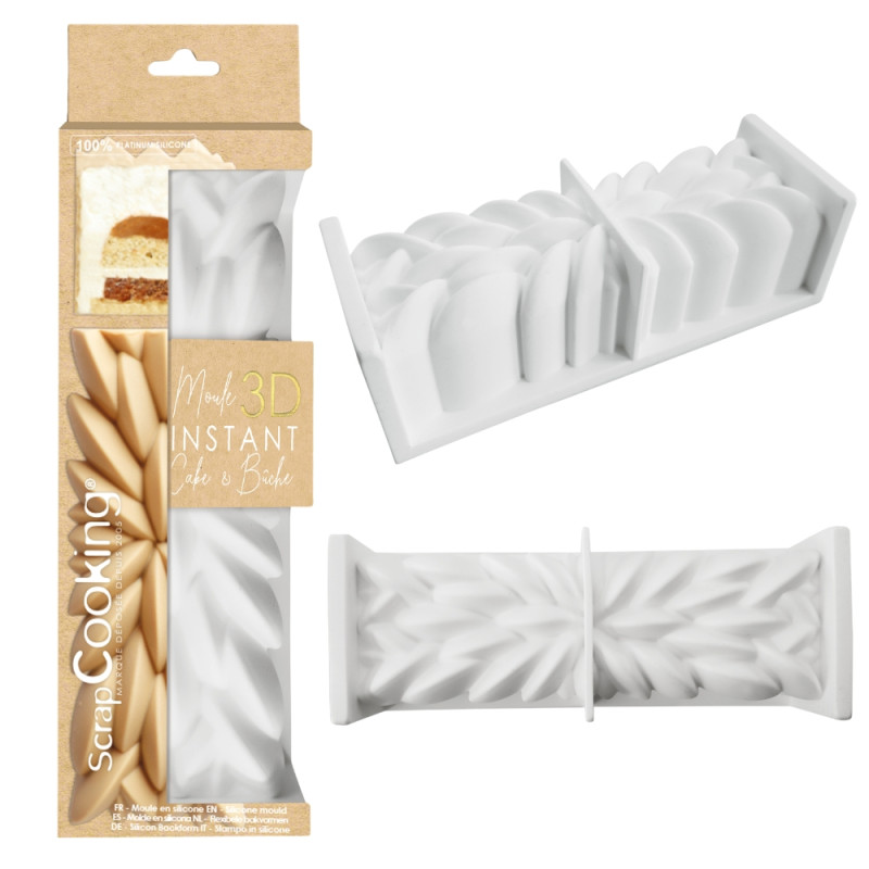 Pack entremets 3D façon Saint Honoré : Moule silicone bûche à relief Instant 3D