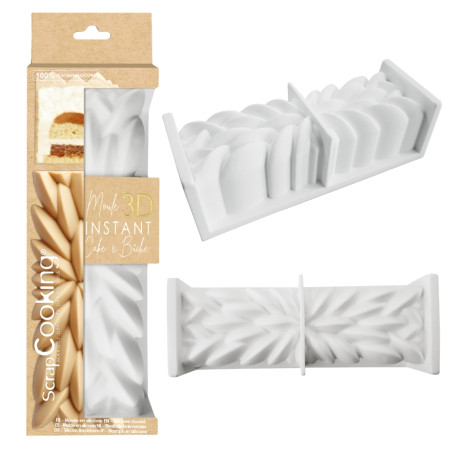 Pack bûche Instant pécan : Moule bûche 3D en relief Instant