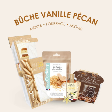 Pack bûche de Noël Instant vanille caramel pécan