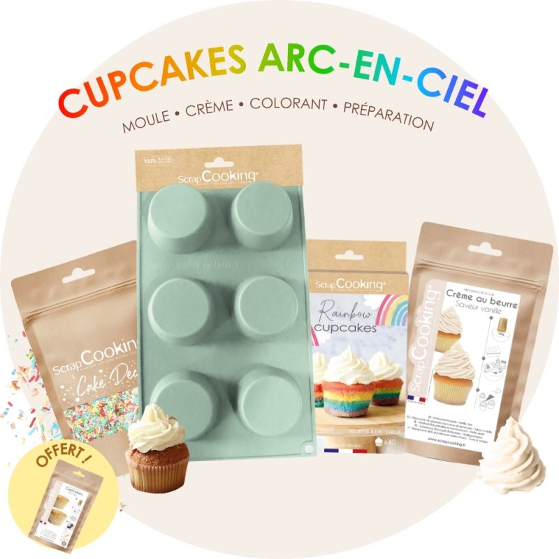 Pack cupcakes arc-en-ciel