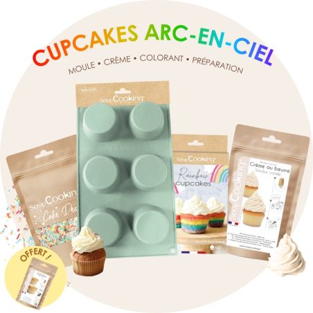 Pack cupcakes arc-en-ciel