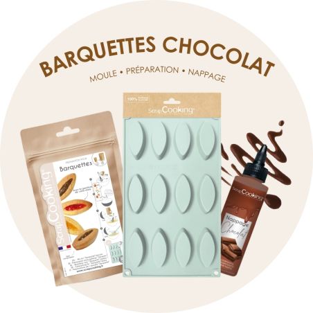 Chocolate boat-shaped tarts pack