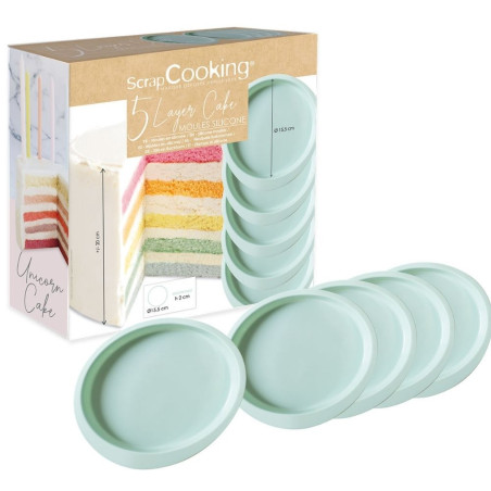 5 Moules Layer Cake en Silicone détail - ScrapCooking