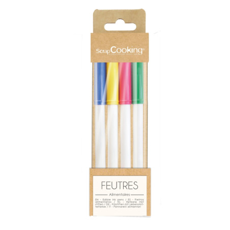 4 food pens yellow, green, pink, blue