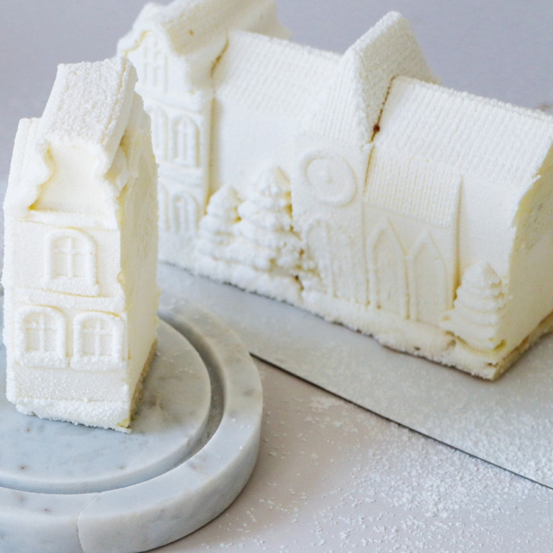 Christmas Villageillusion cake silicone mould