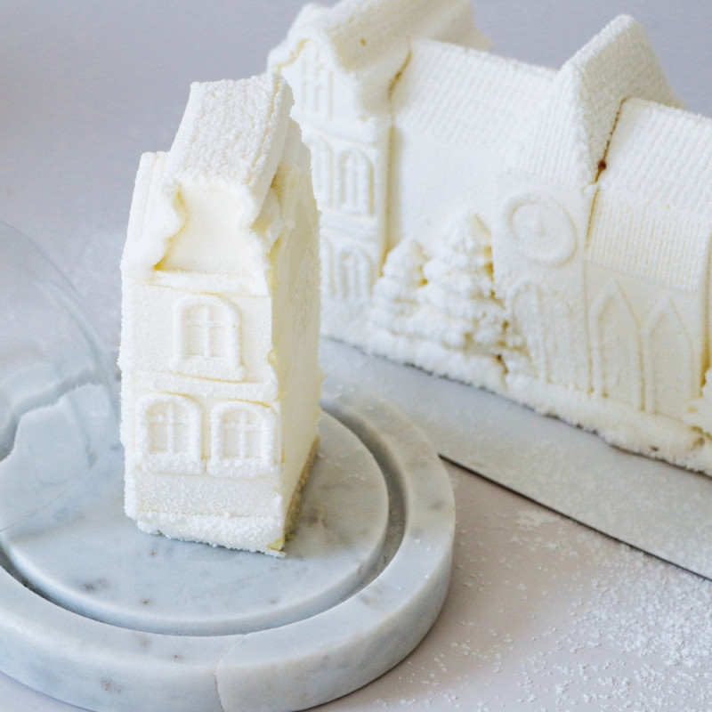 Christmas Villageillusion cake silicone mould