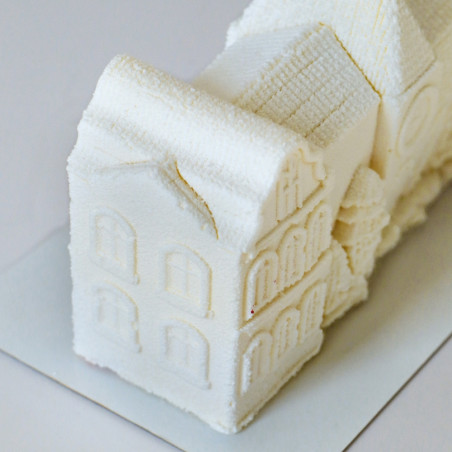 Moule silicone trompe l'oeil cake/entremets - Village de Noël