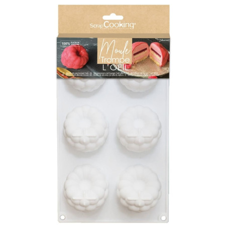 Pack moule silicone trompe-l’œil framboise - 6 empreintes - ScrapCooking
