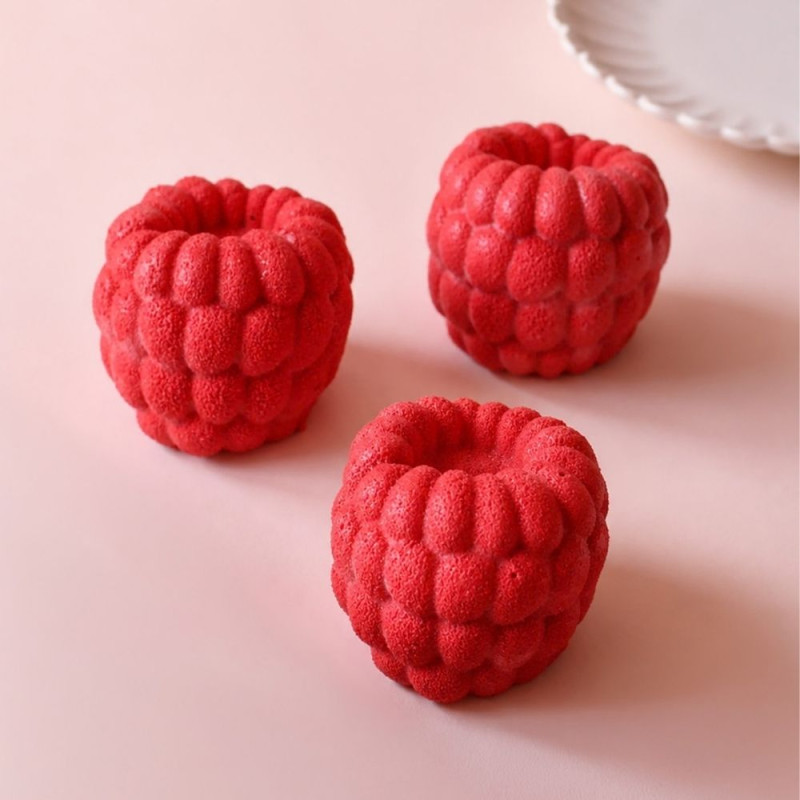 Ambiance trio de framboises avec colorant liposoluble framboise - ScrapCooking