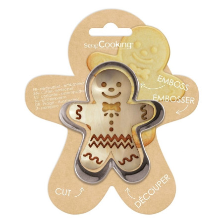 Découpoir + embosseur bois ginger - ScrapCooking®