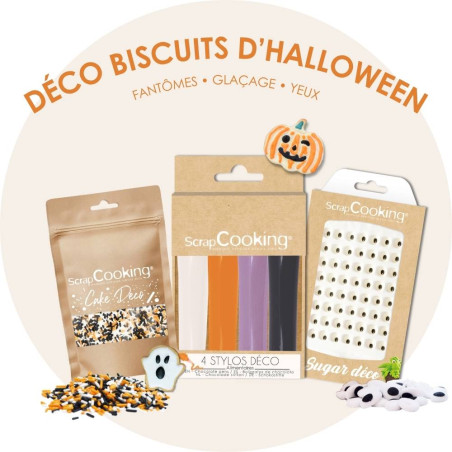 Halloween biscuits decoration kit : Frosting & sprinkles