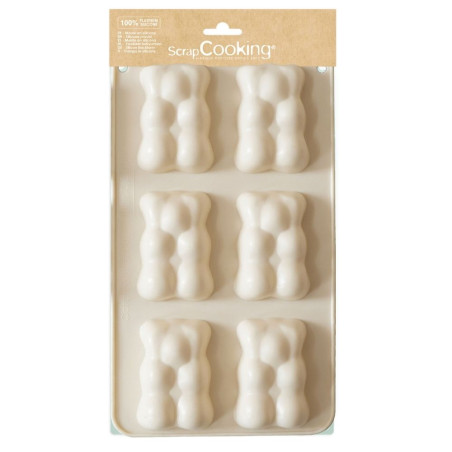 Set of 6 marshmallow bear silicone moulds - ScrapCooking