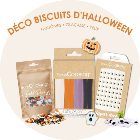 Halloween biscuits decoration kit : Frosting & sprinkles