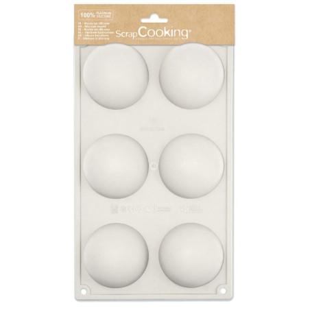 Stampo in silicone con 6 semisfere su base - ScrapCooking