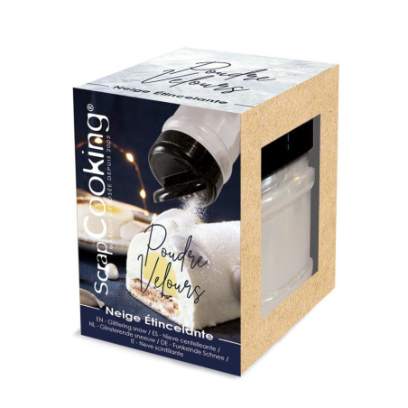 White glittery velvet powder - ScrapCooking®