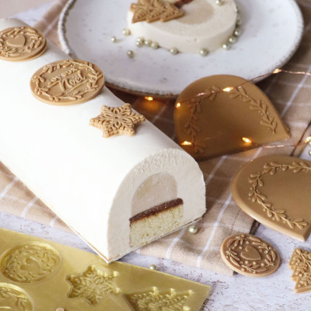 Ambiance bûche avec embout et décors - ScrapCooking®