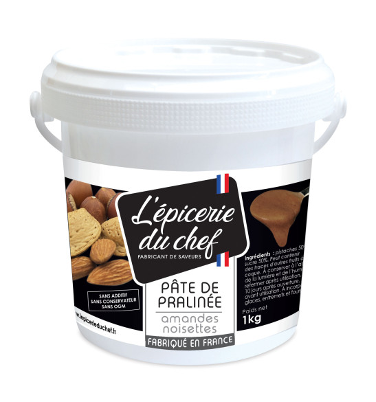 Pâte de praliné amandes noisettes 1kg Pâte de praliné amandes noisettes 1kg