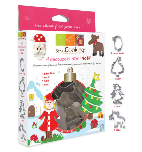Boîte de 4 découpoirs "Noël" Boîte de 4 découpoirs "Noël"