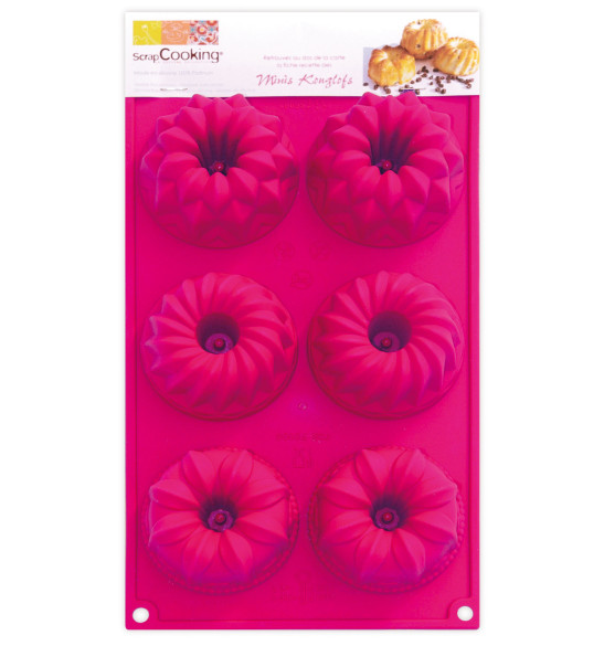 Moule à gâteaux silicone 6 Kouglofs fantaisie Moule à gâteaux silicone 6 Kouglofs fantaisie