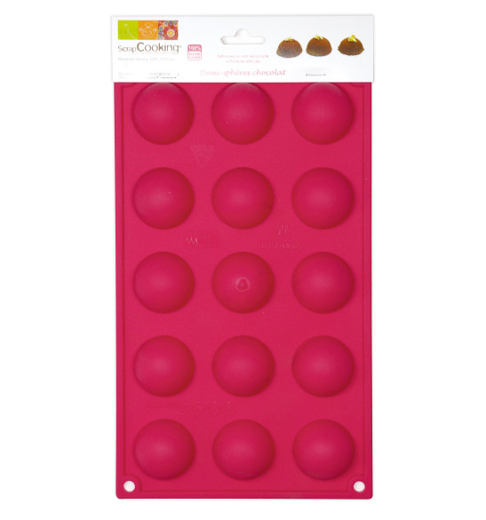 Moule silicone 15 demi-sphères Moule silicone 15 demi-sphères