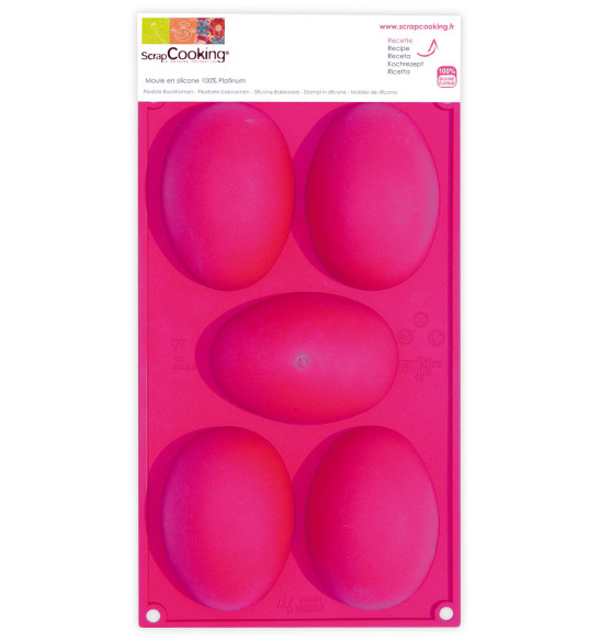 Moule silicone chocolat 5 œufs de Pâques Moule silicone chocolat 5 œufs de Pâques
