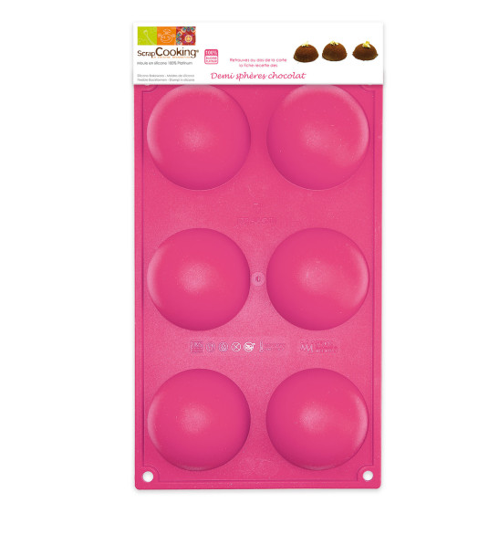 ScrapCooking® silicone mould with 6 hemisphere cavities ScrapCooking® silicone mould with 6 hemisphere cavities