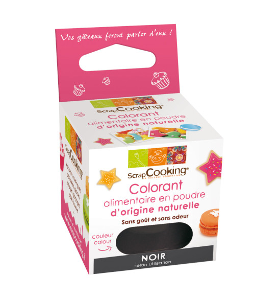 Colorant alimentaire en poudre d'origine naturelle "Noir" Colorant alimentaire en poudre d'origine naturelle "Noir"