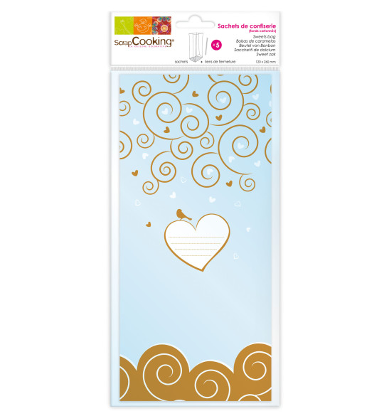 Lot de 5 sachets de confiserie "Entrelacs" Lot de 5 sachets de confiserie "Entrelacs"