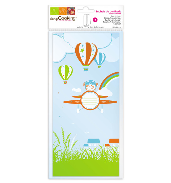 Lot de 5 sachets de confiserie "Voyage" Lot de 5 sachets de confiserie "Voyage"