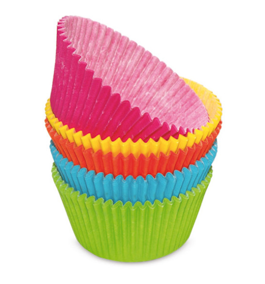 100 Cupcake cases in assorted colours