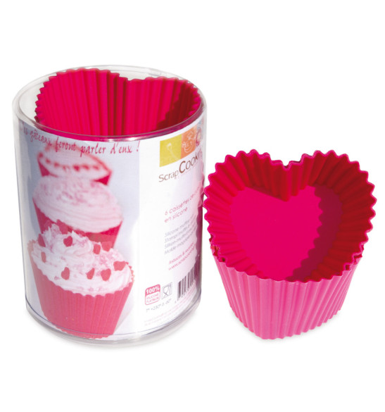 Boite de 6 caissettes silicone "Cœur" Boite de 6 caissettes silicone "Cœur"