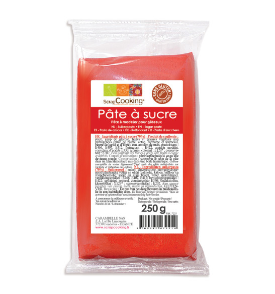 Pâte à sucre rouge 250g Pâte à sucre rouge 250g