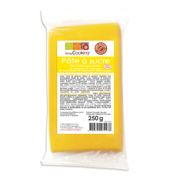 Pâte à sucre jaune 250g Pâte à sucre jaune 250g