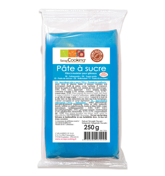 Pâte à sucre bleu 250g Pâte à sucre bleu 250g