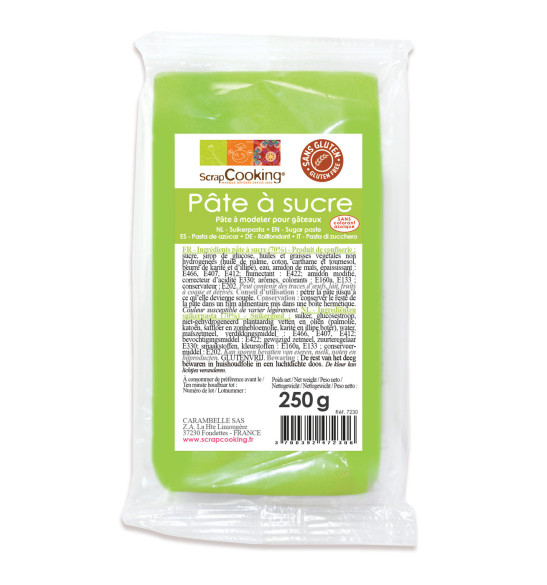 Pâte à sucre vert prairie 250g Pâte à sucre vert prairie 250g