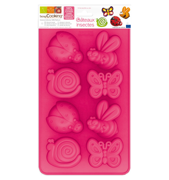 Moule à gâteaux silicone 8 insectes Moule à gâteaux silicone 8 insectes