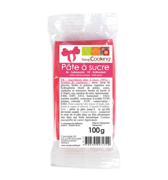 Pâte à sucre rose fuchsia 100g Pâte à sucre rose fuchsia 100g